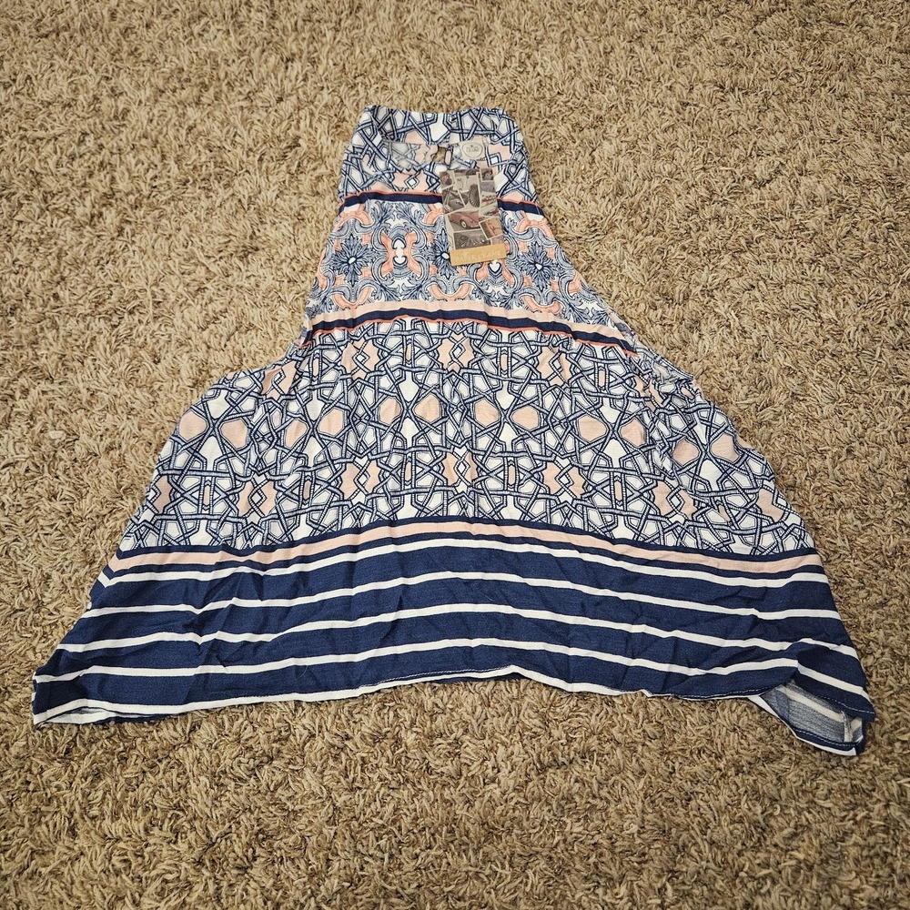 Paper Crane Womens Size‎ Large Blue Pink Orange Floral Flowy Tank Top Blouse NWT